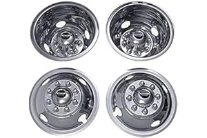 Pacific Dualies 35-1608 Polished 16 Inch 8 Lug Stainless Steel wheel Stimulator Kit for Ford E350/E450 2008-2019, F350 2WD & 4WD 1988-1998