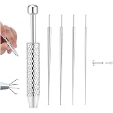 GEMQUEEN Piercing Ball Grabber Tool, 14-20G Taper for Changing Jewelry | Surgical Steel Flat Back Earrings Threader Tool Insertion Pin, Body Piercing Kit for Ear Rook Conch Nose Lip Jewelry Removal