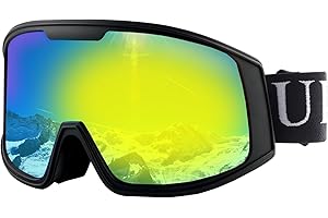 Ukoly Ski/Snowboard Goggles for Men Women, Snow Goggles HD Lens Anti-Fog Coating OTG Design UV400 Protection Windproof