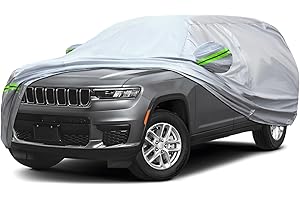 KEYOOG 6-Layer Full Car Cover is All-Weather Waterproof, Universal in All Seasons, Snow Prevention, Rainproof, Acid Rainproof, Sunscreen, Ultraviolet-Proof, Applicable to SUV and MPV (201"-211")