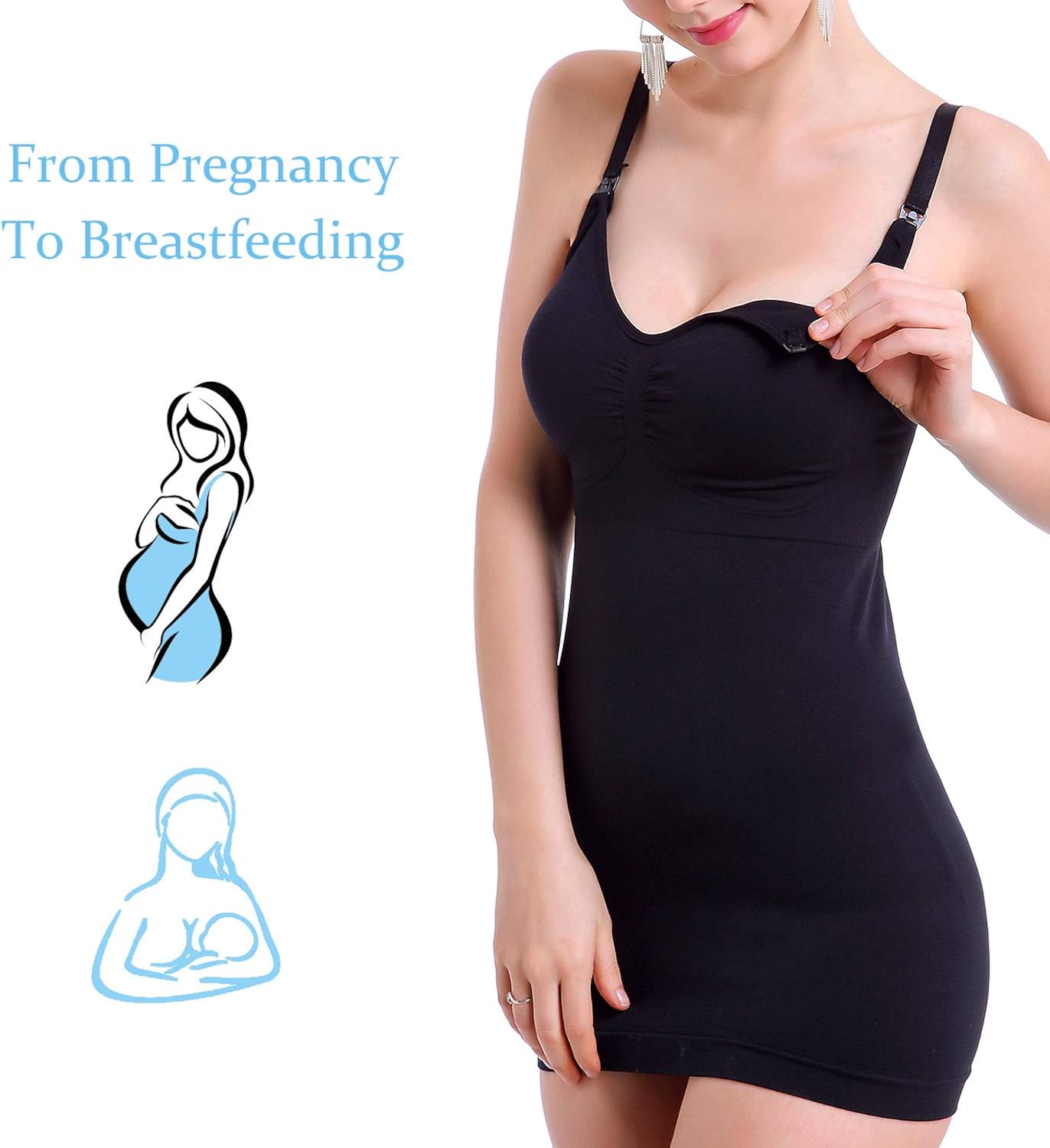 Angelhood Maternity Nursing Tank Tops for Breastfeeding, Womens Nursing Maternity Cami Built in Bra Sleep Bra Pack of 3 at  Women’s Clothing store
