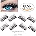 New Magnetic False Eyelashes-Ultra Thin 3D Fiber Reusable Extension Perfect for Deep Set Eyes & Round Eyes (8 Pairs Short Dual Magnetic Eyelashes)