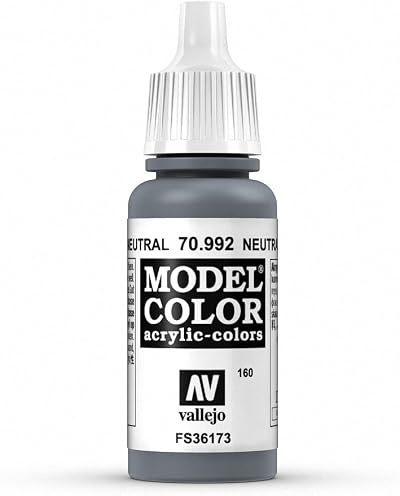 Vallejo Model Color Neutral Grey 17 ml Acrylic Paint Eyedropper Bottle