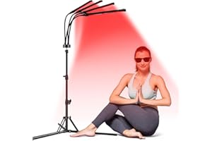 Shyineyou Red Light Therapy, 660nm&850nm Infrared Light Therapy with 360° Twistable Gooseneck, Adjustable Stand Red Light Lamp for Body, Face, Neck, Shoulder