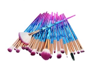KOLIGHT Pack of 20pcs Cosmetic Eye Shadow Sponge Eyeliner Eyebrow Lip Nose Foundation Powder Makeup Brushes Sets (purple)