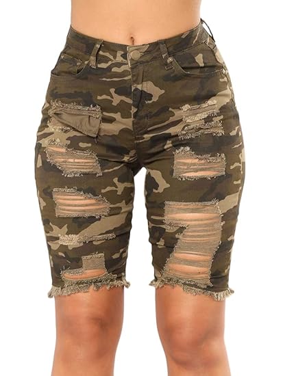 high waisted camo shorts womens