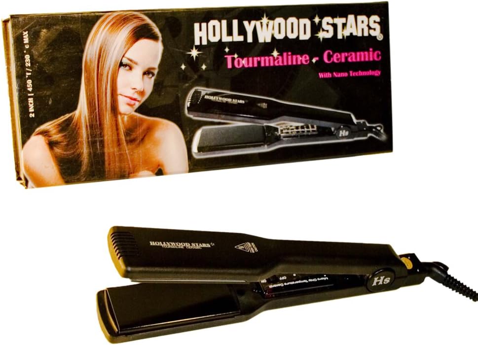 Hollywood Stars Tourmaline Ceramic Professional Wide Plate 2" Hair Straightening Iron 110-240V HAI CHI 2"