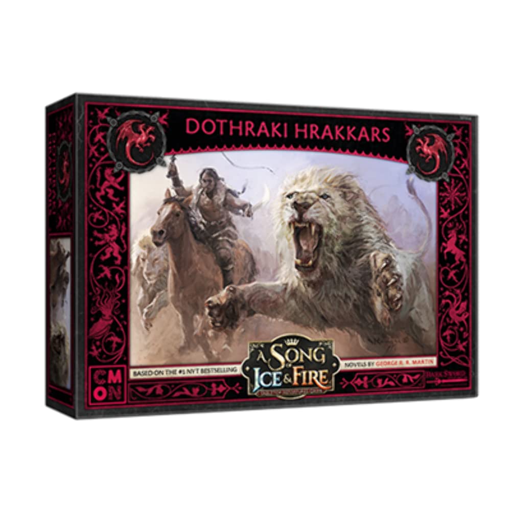 CMON A Song of Ice and Fire Tabletop Miniatures Dothraki Hrakkars Box Set - Fierce Nomadic Warriors of The Great Grass Sea, Strategy Game for Adults, Ages 14+, 2+ Players, 45-60 Min Playtime
