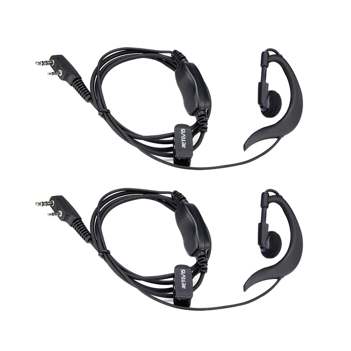 Retevis RT5R Radio Earpiece, Security Headset, G Shape Bodyguard Earpiece, Compatible RT24 RT27 RT28 RT619 eSynic UV-5R BF-88E BaoFeng BF-888S Kenwood Proster (2 pcs)