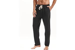 Amy Coulee Mens Cotton Yoga Sweatpants Casual Open Bottom Joggers Lightweight Running Athletic Pants with Pockets