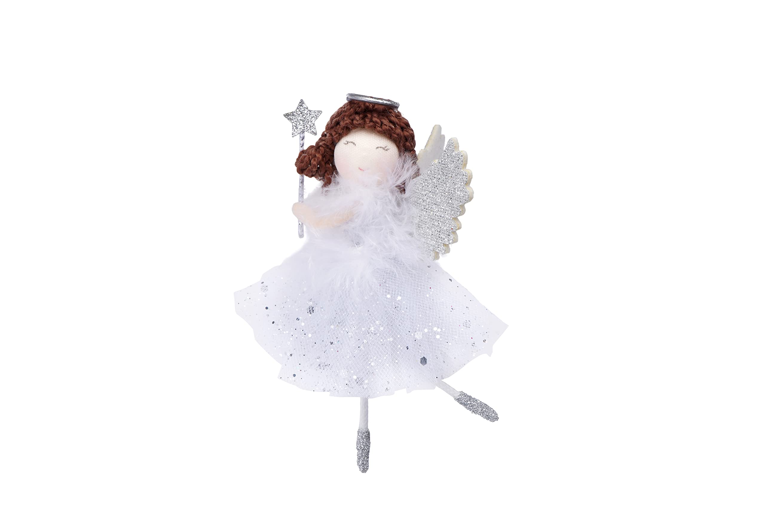 CGB Giftware | Silver Angel Hanging Decoration | Christmas Festive Holiday Home Accessory | Silver | Joy To The World Range | GB06717