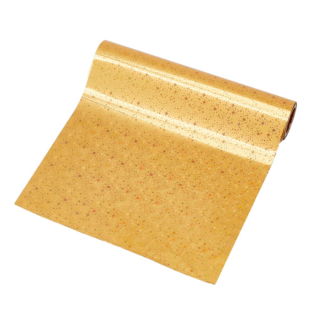 SUPERFINDINGS 10m Star Hot Foil Paper Rolls PET Hot Foil Stamping Paper 200mm Wide Transfer Foil Paper Heat Transfer Film for Foil Quill/Heat Foil Pen Card Making Scrapbooking Paper Crafts
