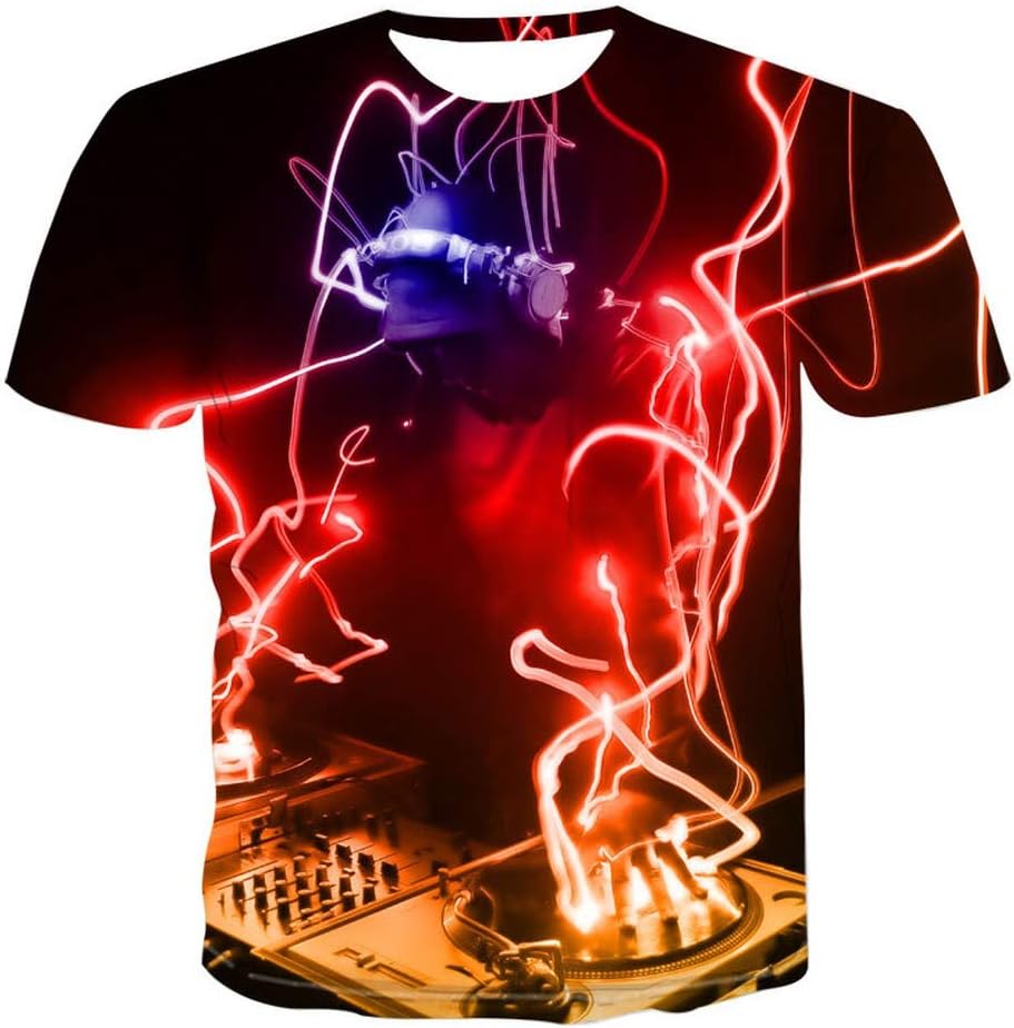 Men's 3D Creative Printing Space Nebula T-Shirts Short Sleeve Novelty Tees