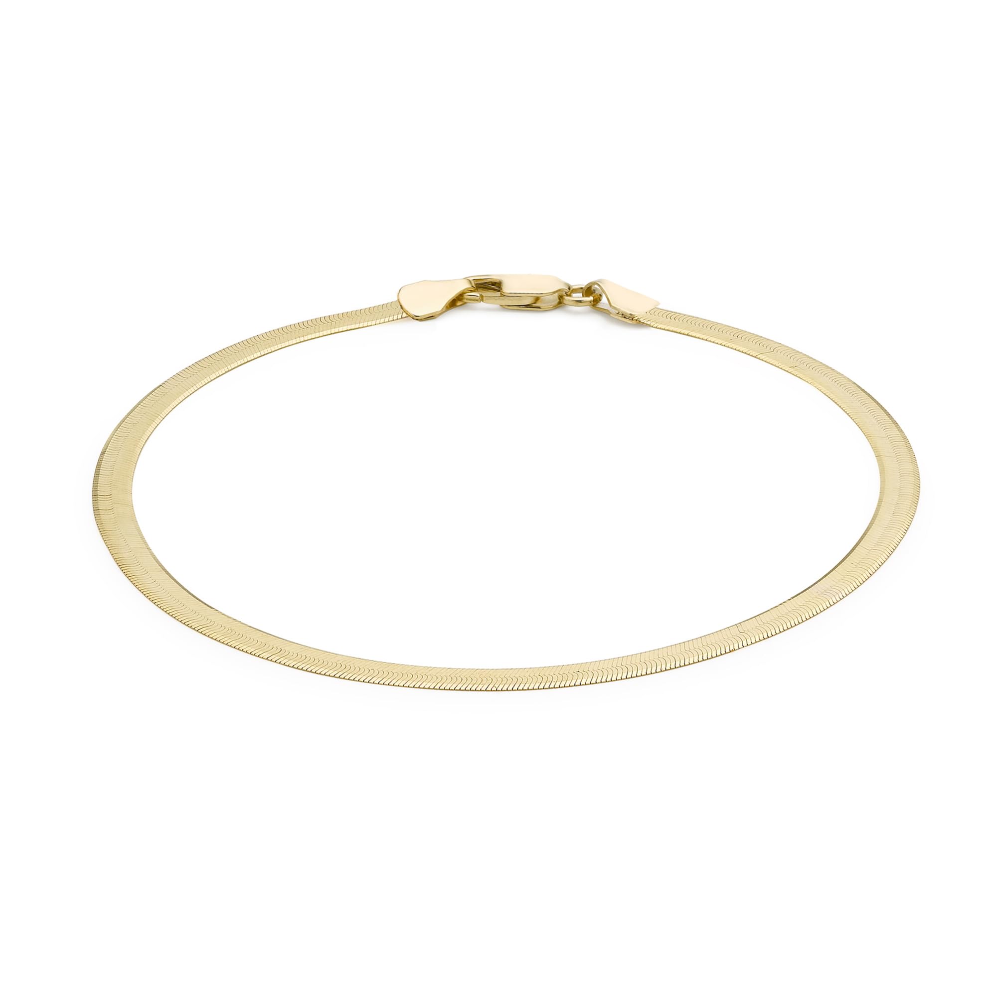 CARISSIMA Women's 9ct Yellow Gold Python Herringbone Bracelet of 19cm/7.5"