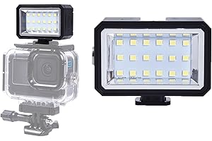 LED Dive Light for DJI Action/GoPro and More - IPX8 Waterproof, 600mAh Long-Lasting Battery, 4-Level Brightness, Type-C Charg