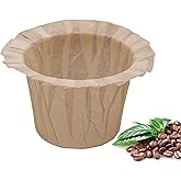 Irmidi Disposable Coffee Filters, 100 Count Natural Paper Filters Compatible with Keurig Brewers Single Serve 1.0 and 2.0, Fit all Reusable Coffee Pods(Natural 100)