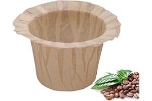Irmidi Disposable Coffee Filters, 100 Count Natural Paper Filters Compatible with Keurig Brewers Single Serve 1.0 and 2.0, Fit all Reusable Coffee Pods(Natural 100)