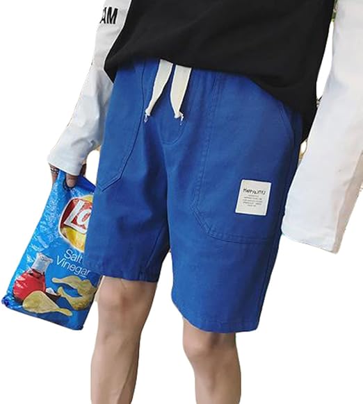 Amazon Gergeousメンズ ショートパンツ ゆったり 韓国ファッション ハーフパンツ 夏 短パン リゾート ストリート ショーパン Kブルー ショートパンツ 通販