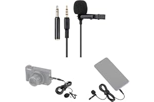 Lapel Lavalier Microphone Clip-on Lav Mic for Sony A7C II ZV-1 II ZV1 ZV-1F ZV-E10 II RX100 VII A6700 A6600 A6300 A6100 A7IV 