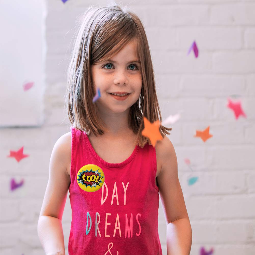 VCZONE Hero Badge Super Fan Supplies Party Accessories Button Badges Pins Set for Birthday Party, Campus Activities, Family Games(10-Pack)