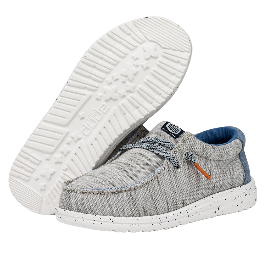 Hey Dude Wally Youth Jersey | Youth Shoes | Youth Lace Up Loafers | Comfortable & Light-Weight