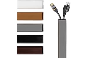 Rubber Bond TV Cord Hider Cable Protector - Strong Self Adhesive Wall Cord Cover Cable Hider - Low Profile Cable Management Wall Cord Concealer Cable Raceway (Grey, 6 Feet)