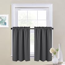 Nicetown Half Window Blackout Valance Panels Window Treatment
