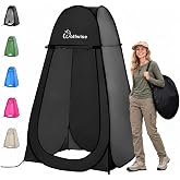 WolfWise Pop Up Shower Tent for Camping Essentials, Compact &amp; Lightweight | Portable Instant Changing Tent with Window &amp; Carry Bag, Privacy Dressing Room Bathroom for Outdoor, 6'3"/6'11" H