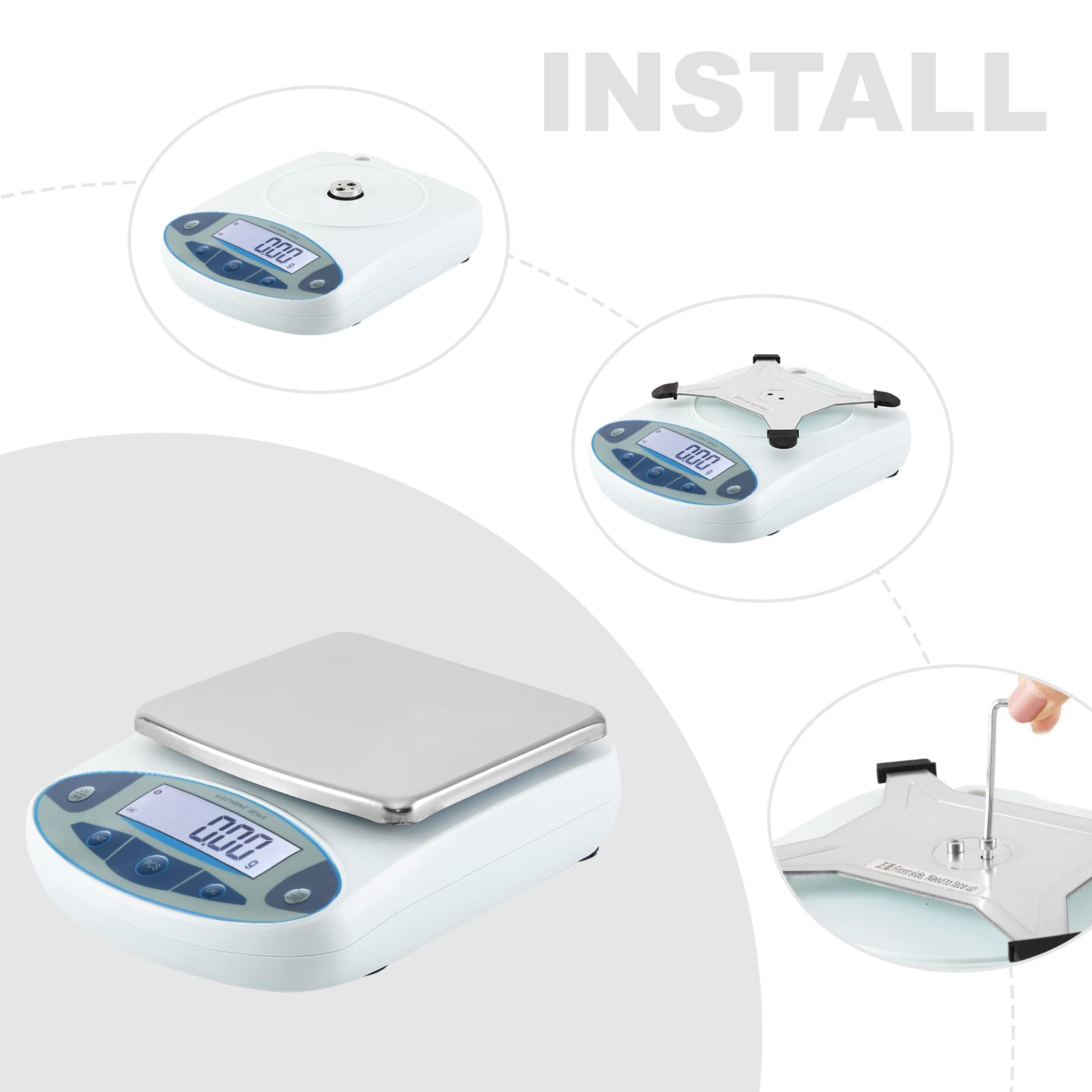 RESHY Lab Scale 3000g X 0.01g High Precision Digital Analytical 0.01g ...