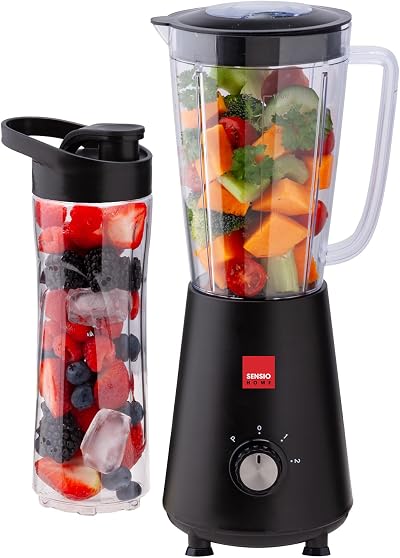 Sensio Home Personal Blender 1L Jar & 600ml Sports Bottle 350W 2 Speed
