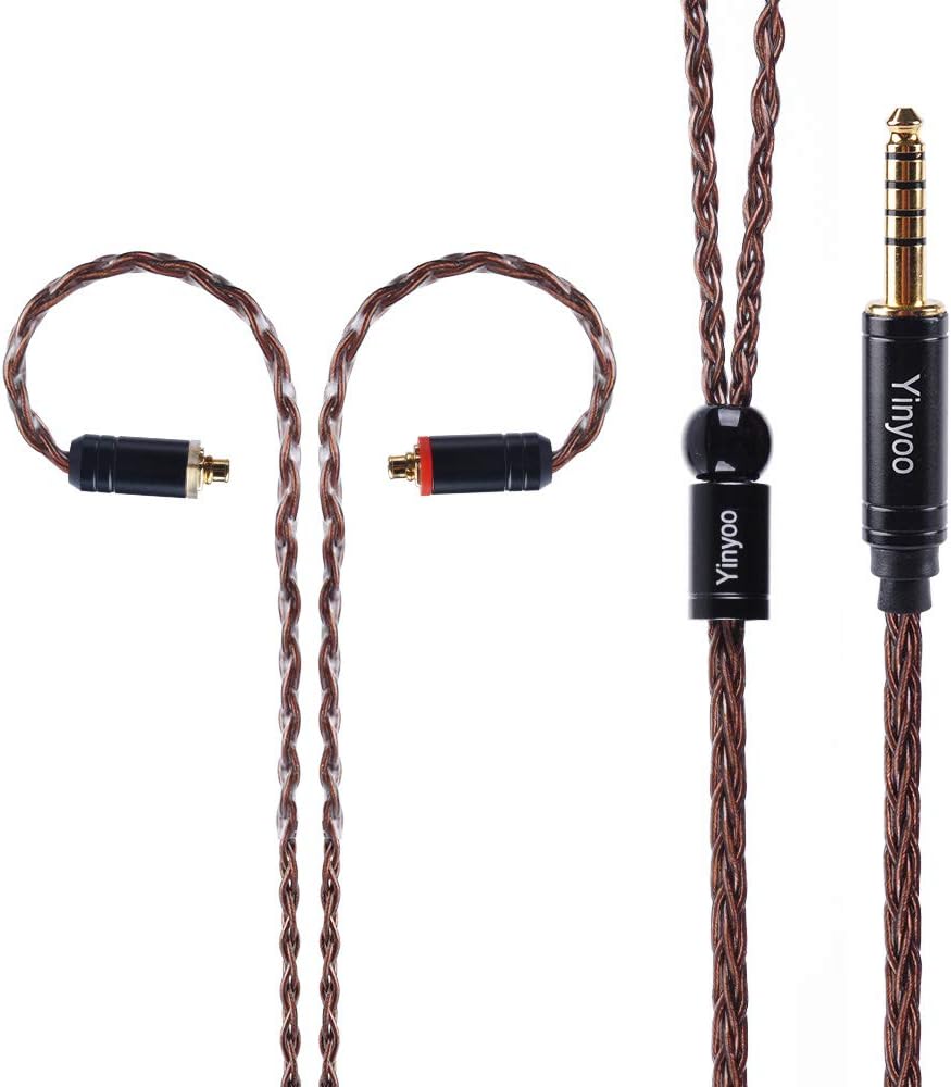 Yinyoo 8 Core MMCX Balanced Cable, 4.4mm Silver Plated Copper Upgrade Headphones Cable, MMCX Compatible with SE215 SE535 UE900 LZ A4 A5