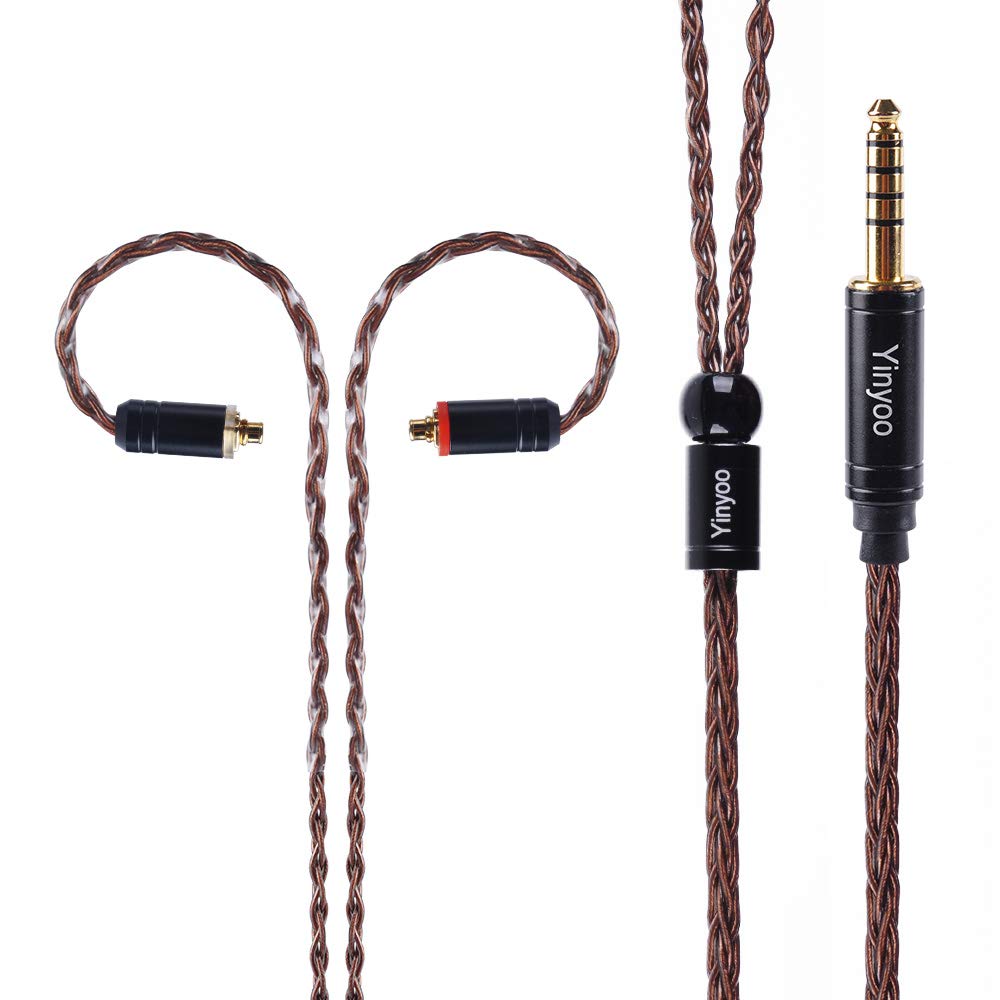 Yinyoo 8 Core MMCX Balanced Cable, 4.4mm Silver Plated Copper Upgrade Headphones Cable, MMCX Compatible with SE215 SE535 UE900 LZ A4 A5