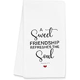Gleegreets Christian Towels Gifts for Women Men, Friendship Towels Decoration Gifts for Friend, A Sweet Friendship Refreshes The Soul Decor for Kitchen Bathroom (16x24 inches)
