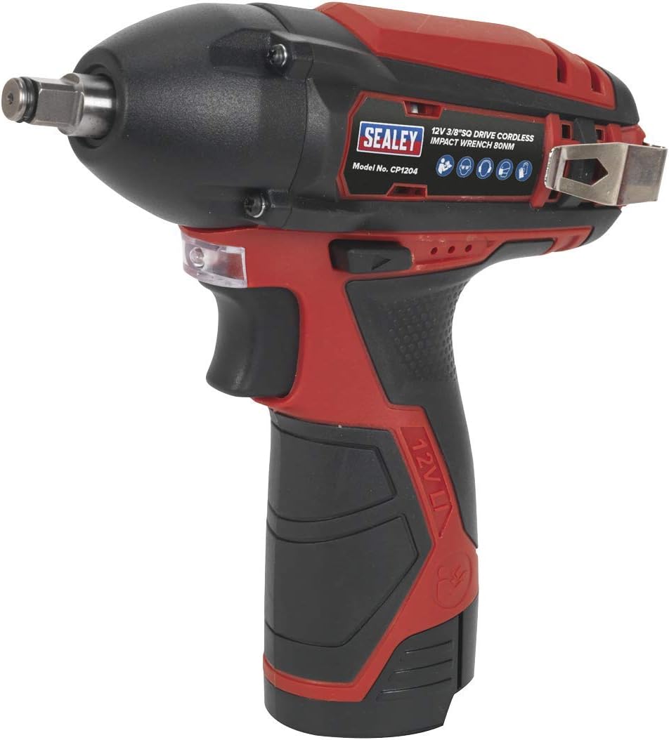 Sealey 12V SV12 Series 3/8" Sq Drive Impact Wrench Kit - 2 Batteries - CP1204KIT, Red - Image 3