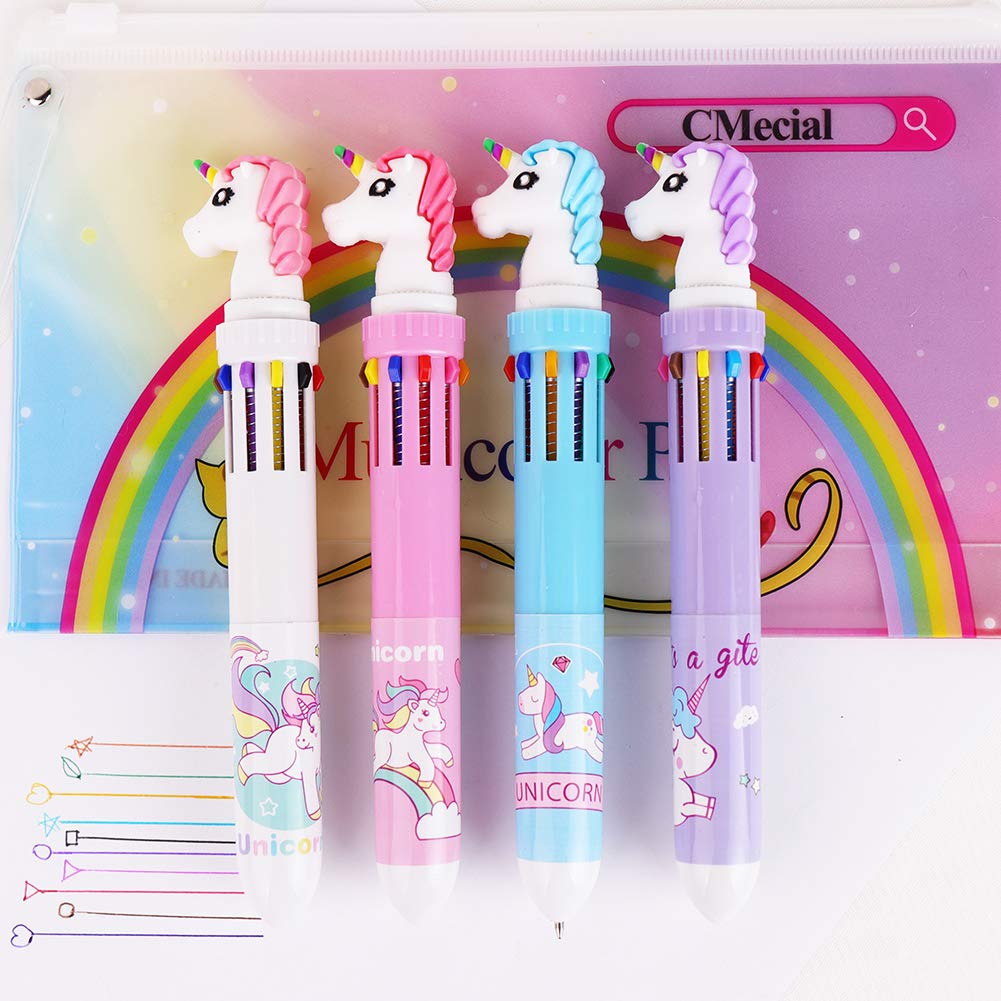 CMecial Unicorn Pen, 10 Multicolor Pen In One, Unicorn Pens for Kids