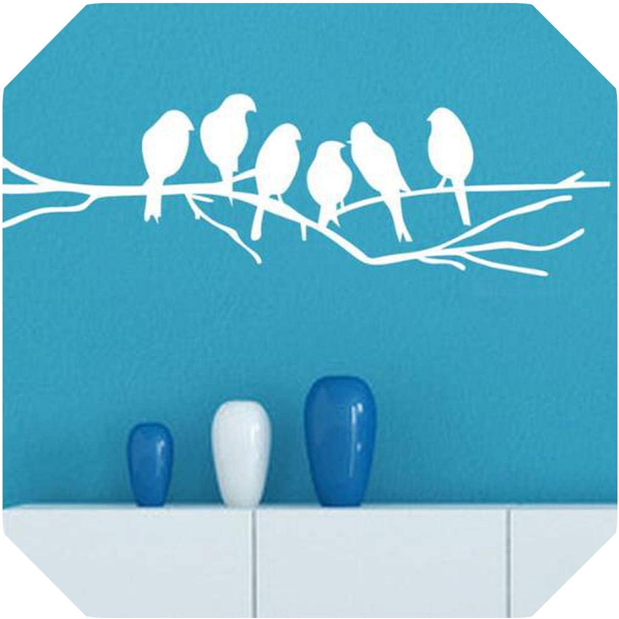 Küchenwandaufkleber | Neue schwarze Vögel auf dem Ast Zweig