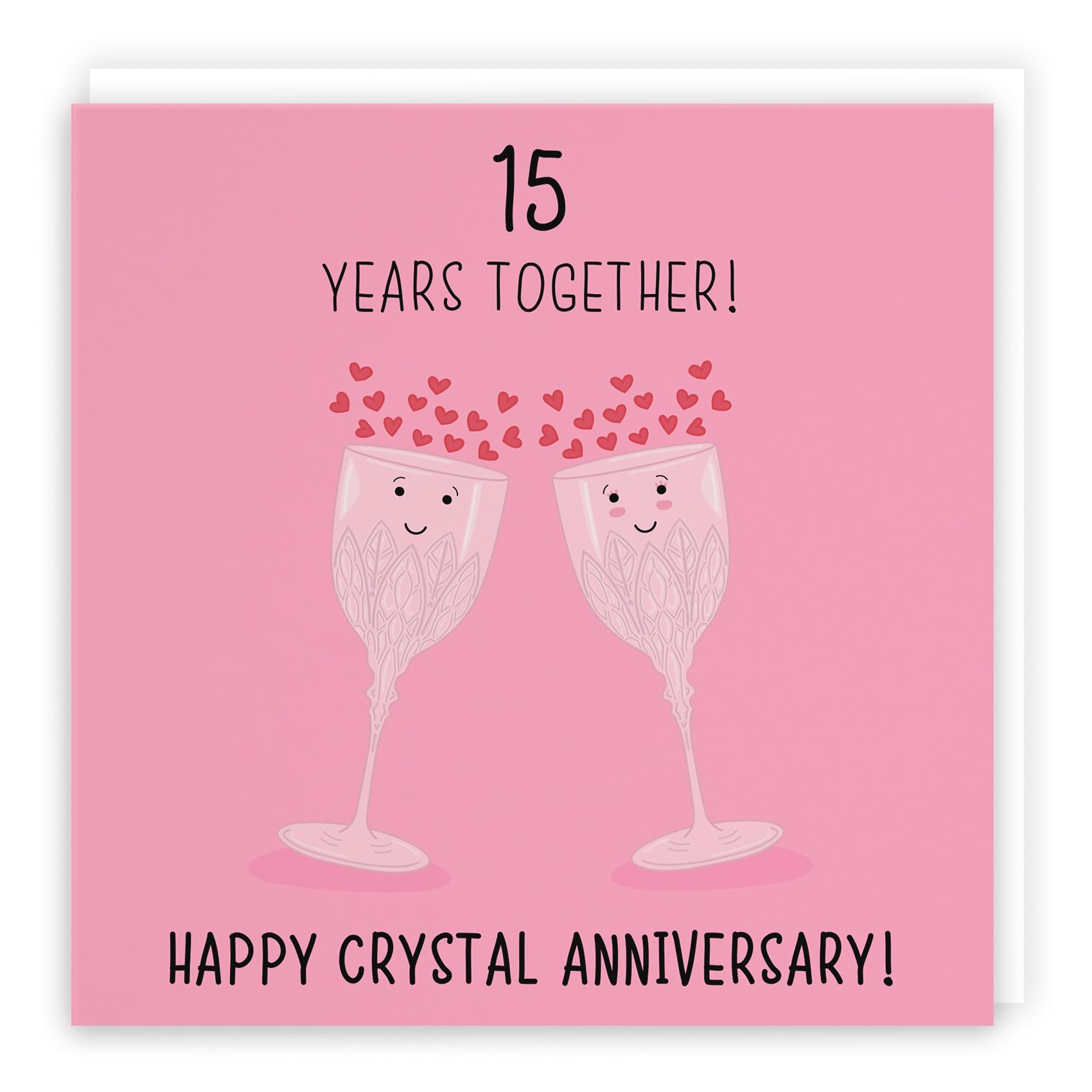 Hunts England - 15th Wedding Anniversary Card - Crystal Anniversary - Iconic Collection - For Him, Her, Couples - Fun Cute Anniversary Card — image 1