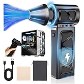 YUHUO Upgraded Compressed Air Duster, 360000 RPM Electric Air Duster with 5 Gear Power Motor, 8000mAh Rechargeable Cordless Mini Blower Jet Turbo Fan Replace Air Can for Computer Keyboard Car Outdoor