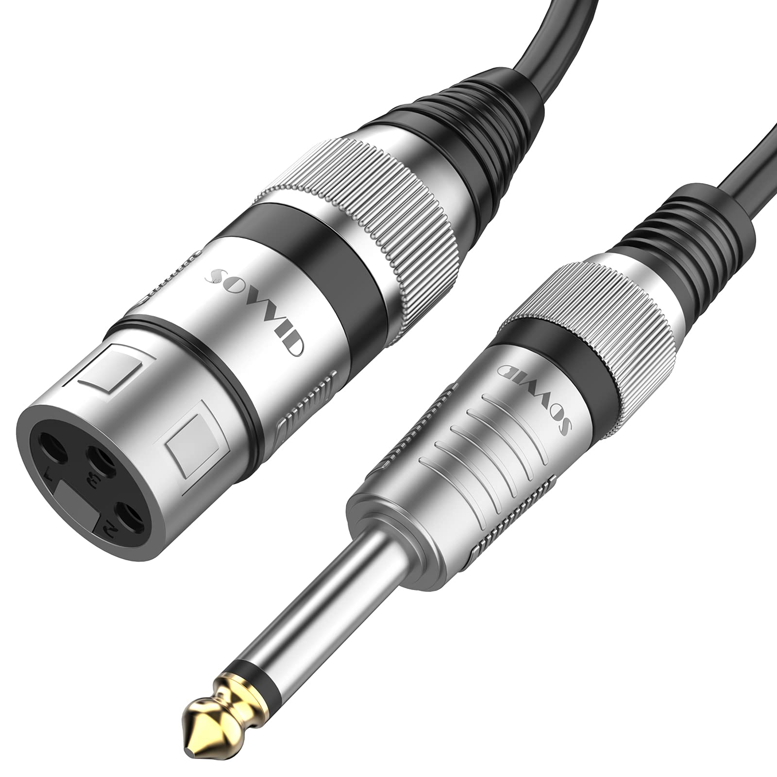 Photo 1 of Sovvid 10FT XLR Female to 1/4 inch 6.35mm TS Mono Jack Unbalanced Microphone Cable Cord Wire, Quarter inch TS Female Mic Cord for Dynamic Microphone