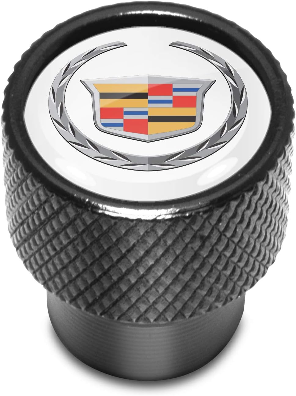 iPick Image for Cadillac Logo in White on Black Aluminum