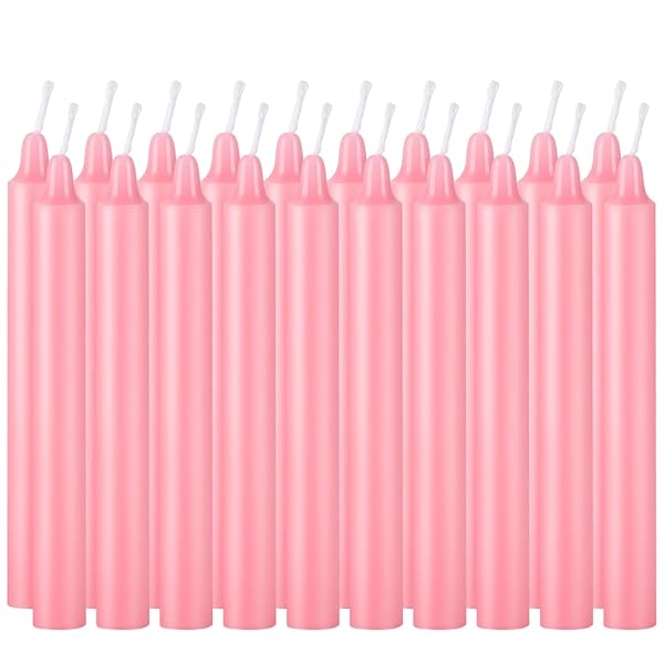 20 PCS PINK TAPER SPELL/CHIME TAPER CANDLE,4 INCH DINNER CANDLE STICKS FOR BIRTHDAYS, PARTIES, WICCA WICCAN SUPPLIES AND CHRISTMAS