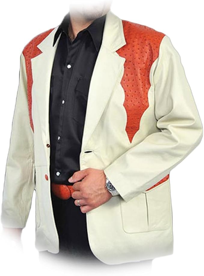 Men’s Genuine Ostrich Jacket with Lambskin Leather Handcrafted at Amazon Men’s Clothing store