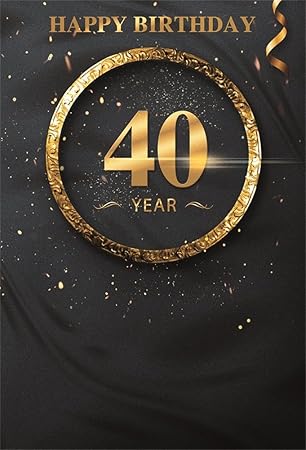 Amazon Com Lfeey 5x7ft Happy 40th Birthday Backdrop Black