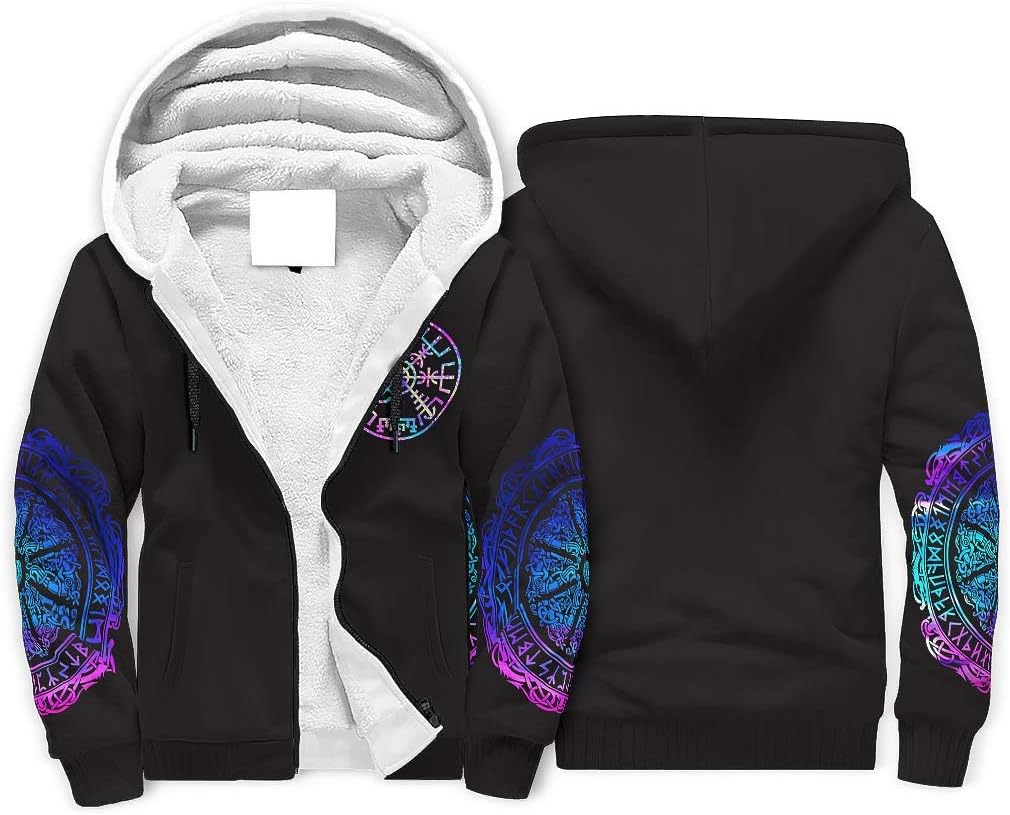 Classic Sherpa Lined Zip Up Fleece Hoodie Jacket with Pocket for Teen Boys and Girl Teenagers