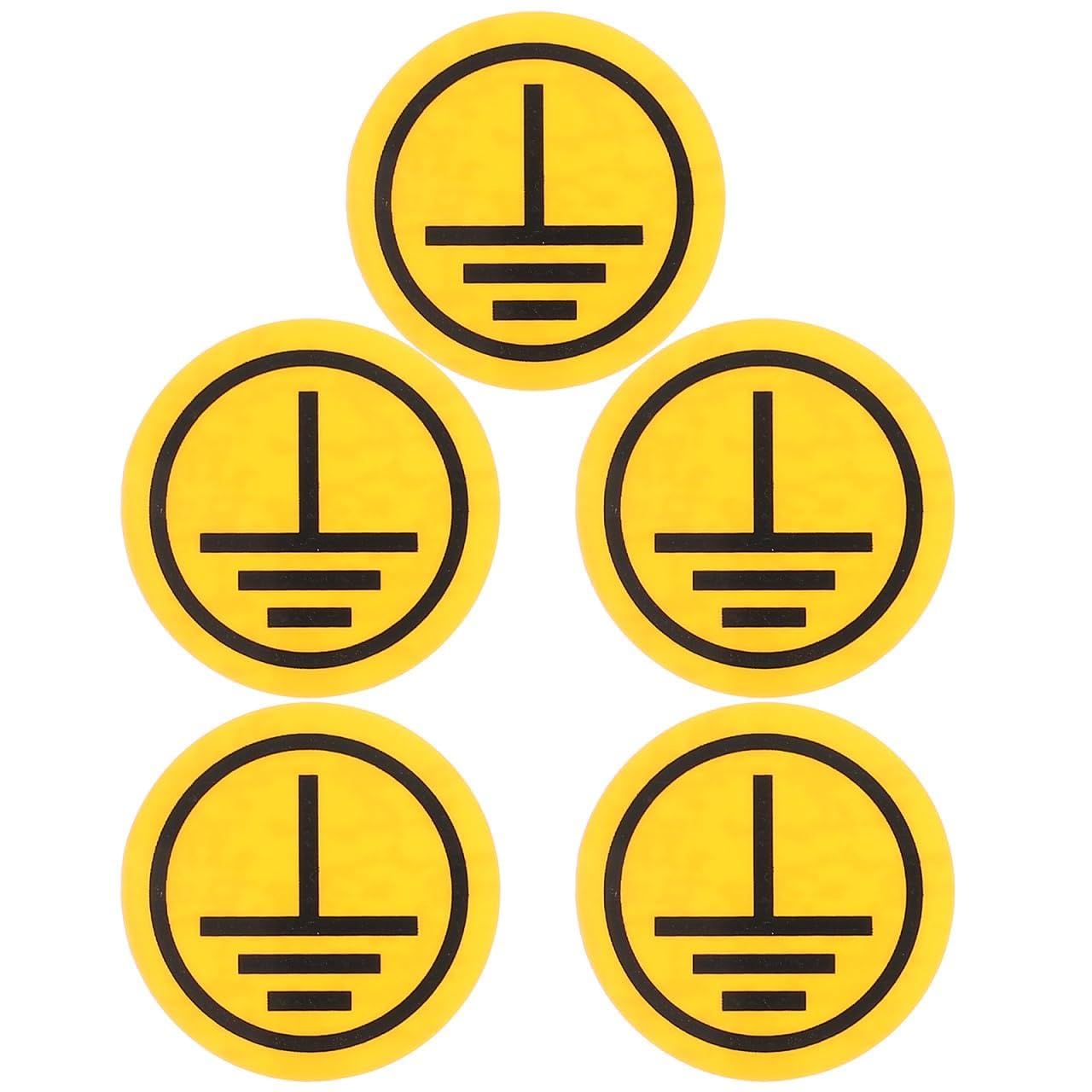 Housoutil Protective Earth Ground Symbol Warning Stickers Self-Adhesive Electrical Equipment Labels 0.79X0.79 Inch Safety Decal for Machinery