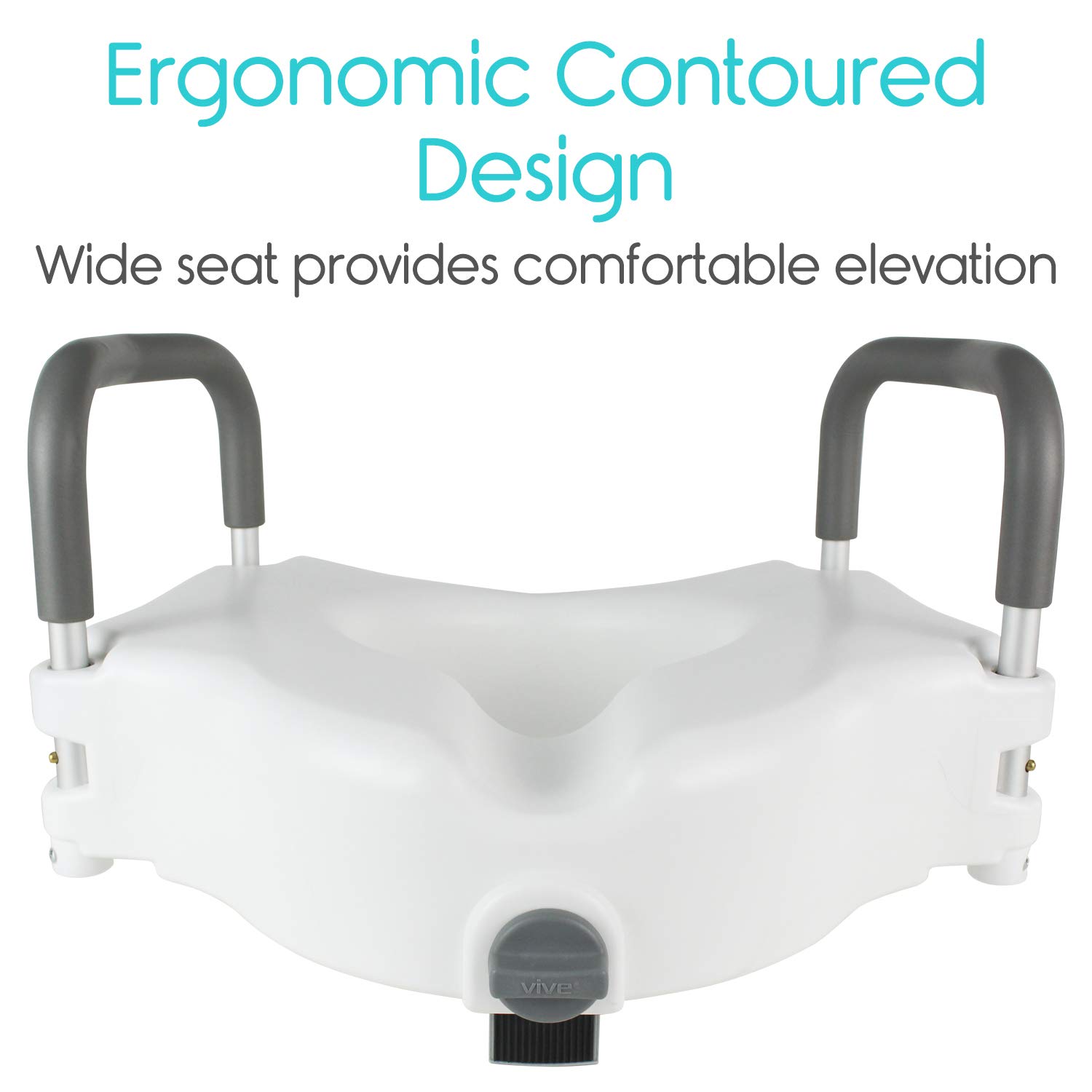 Vive Raised Toilet Seat 5" Portable, Elevated Riser with Padded