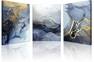 Lapremoly Canvas Wall Art Living Room Abstract Wall Decor for Bedroom Ink Wall Painting Wall Artworks Hang Pictures for Office Decoration Bathroom Home Decor for Room Wall Posters 3 Piece 16x24 in