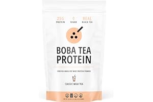 BOBA TEA PROTEIN Classic Milk Tea Protein Powder | 25g Grass-Fed Whey Protein Isolate Powder | Gluten-Free & Soy-Free Bubble Tea Protein Drink | Real Ingredients & Lactose-Free | 19 Servings