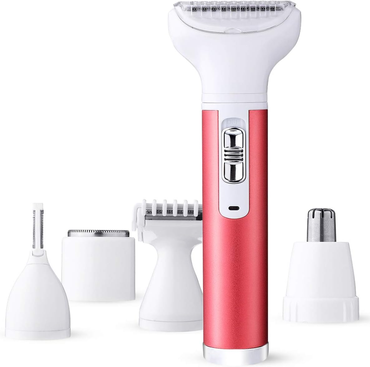 Electric Razor for Women, Liaboe 5 in 1 Cordless Shaver Kit for Lady, Hair Remover Set for Face, Painless Facial & Body Hair Exfoliation USB Rechargeable, for Bikini Line,Nose Hair,Eyebrow,Arm,Leg