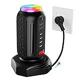 Multiple Outlets Power Strip Tower with Colorful